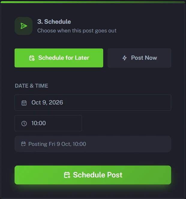 Scheduling product social media posts to every connected platform